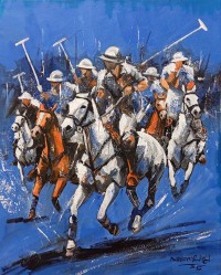 Naeem Rind, 16 x 20 Inch, Acrylic on Canvas, Horse Painting, AC-NAR-065